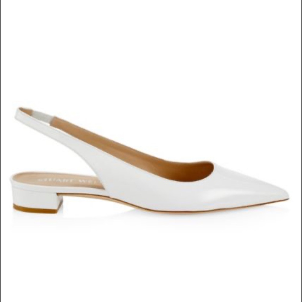 Stuart Weitzman White Slingback Women's Shoes